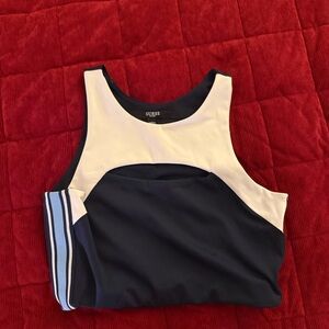Guess Navy and Cream Sleeveless Top
